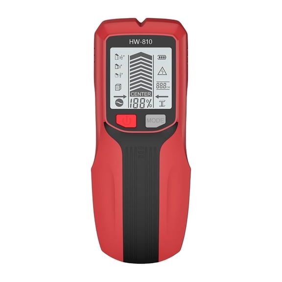 6 In 1 Stud Finder Wall Scanner Multi Depth Metal Wood Magnetic AC Wire Detector Tool ,Easy to Operate - RED_1