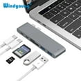 thumbnail image 1 of 6 In 1 USB C Hub USB Type C Hub Adapter For MacBook Pro/Air M1 M2 2021 2020 2019 2018 Thunderbolt 3 PD USB 3.0 SD TF Card Reader, 1 of 5