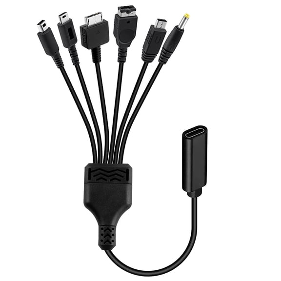 6 In 1 USB Game Charging Cable for NDS Lite / Wii U / New 3DS XL LL /2DS / GBA SP / PSP / PSV Charger Cable Cords
