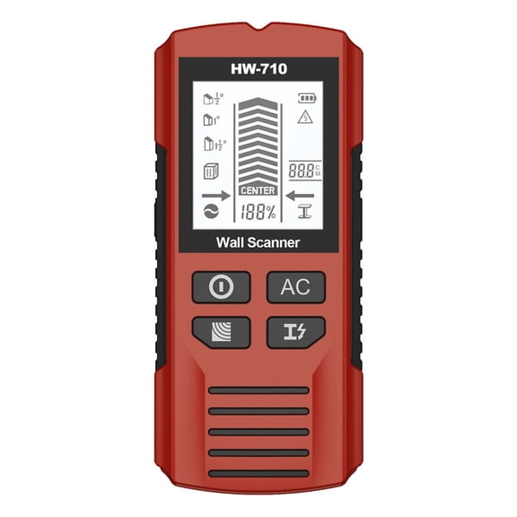 6 In 1 Wall Stud Detector Wall Scanner Handheld Cable Detector Wood Metal Depth Finder ,Easy to Operate - RED_1