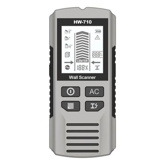 6 In 1 Wall Stud Detector Wall Scanner Handheld Cable Detector Wood Metal Depth Finder ,Easy to Operate - SILVER_1