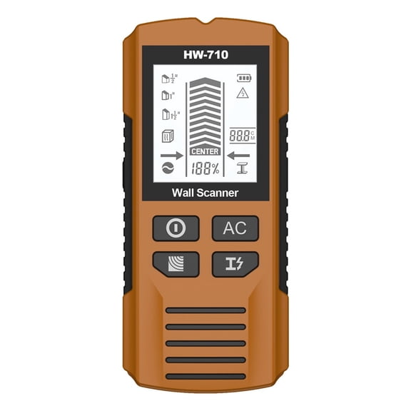 6 In 1 Wall Stud Detector Wall Scanner Handheld Cable Detector Wood Metal Depth Finder ,Easy to Operate - YELLOW_1