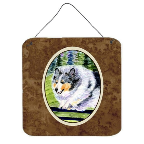 6 In. Sheltie Aluminium Metal Wall Or Door Hanging Prints