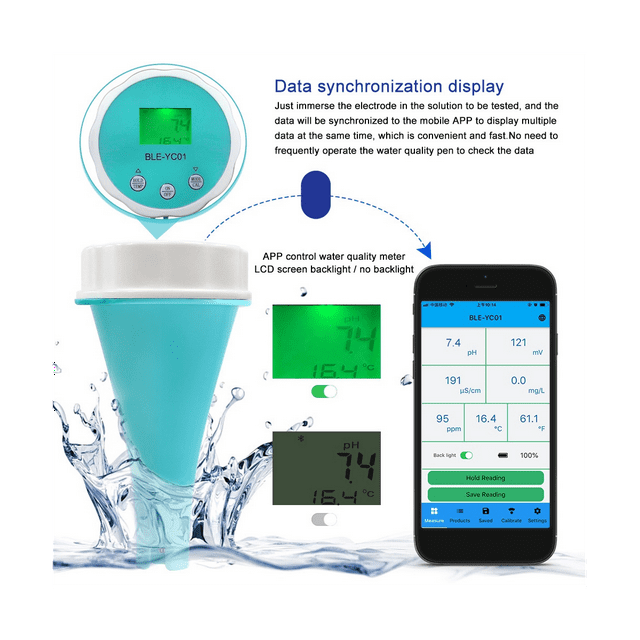 6 In1 Water Quality Detector Smart Online Bluetooth Water Chlorine
