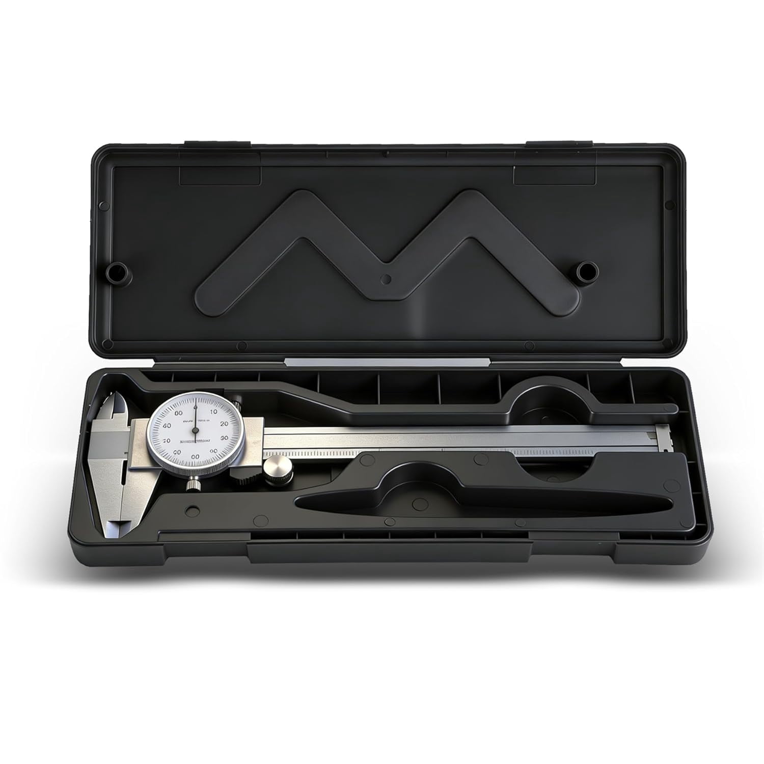 6 Inch 0.001 Precision Dial Caliper Stainless Steel Shockproof 4-Way Measurement with Plastic Case, Good Caliper Measuring Tool