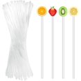 thumbnail image 1 of 6 Inch 100 Pieces Acrylic Lollipop Sticks Clear Acrylic Rods for Cake Ice Reusable Sticks for Cake Topper/100Pcs Transparent Acrylic Lollipop Sticks Cake Decoration, 1 of 5