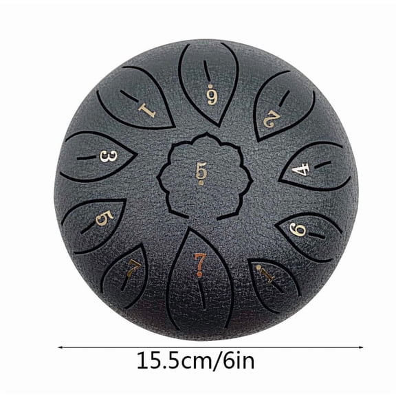 6 Inch 11 Note Steel Tongue Drum, Handpan Drum Percussion Instrument with G Key, Portable Zen Meditation Drum with Bag, Mallets, Finger Picks for Music Therapy, Yoga, Relaxation and Gift