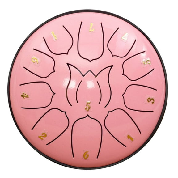 6-Inch 11-Tone Hand Drum Carbon Steel Adult Children Musical Percussion Instrument Portable Carved Compact for Meditation Relaxation Therapy Travel Practice