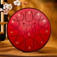 thumbnail image 1 of 6 Inch 11 Tone Hand Drum Steel Tongue Drum for Young Man Adults Meditation Music Therapy Instrument(Chinese Red), 1 of 4