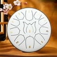 thumbnail image 1 of 6 Inch 11 Tone Hand Drum Steel Tongue Drum for Young Man Adults Meditation Music Therapy Instrument(Moonlight White), 1 of 4