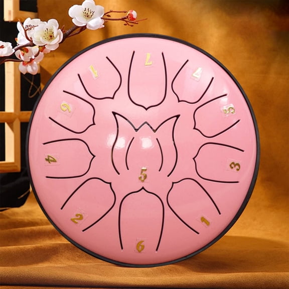 6 Inch 11 Tone Hand Drum Steel Tongue Drum for Young Man Adults Meditation Music Therapy Instrument(Pink)