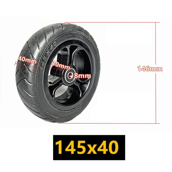 6 Inch 145x40 Solid Wheel With Plastic/Aluminum Hub 6x1.6 for Electric Scooter