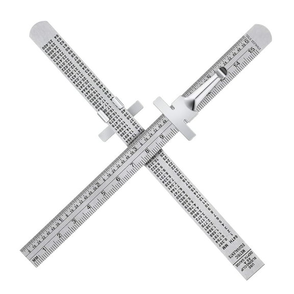 6 Inch 15 cm Pocket Ruler Flexible Precision Stainless Steel Ruler with Detachable Clips Stainless Steel Pocket Clip Scale Gauge Metric British System(2 Pieces)