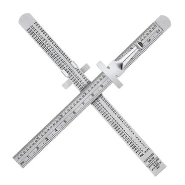 Pacific Arc Stainless Steel Ruler with Inch and Metric(mm), Non Skid ...