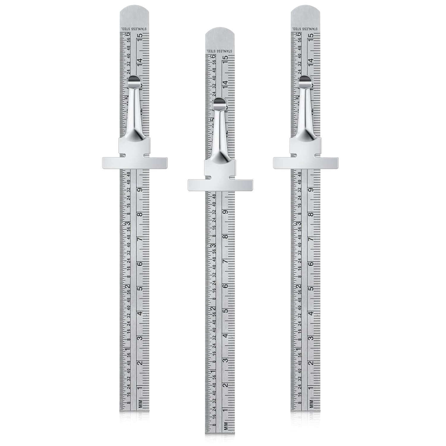6 Inch 15 cm Pocket Ruler Flexible Precision Stainless Steel Ruler with ...