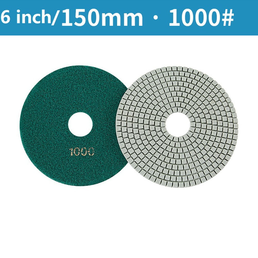 6 Inch 150Mm Dry/Wet Diamond Polishing Pads Flexible Grinding Discs for Granite,1000#