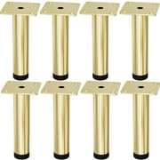 6 Inch /15cm Metal Furniture Legs, Btowin VCF 8Pcs Glod Adjustable Furniture Support FeetMax Adjustable Height 15mm, DIY Replacement Dresser Legs for Cabinet Table Sofa Couch Desk Kitchen Cupboard