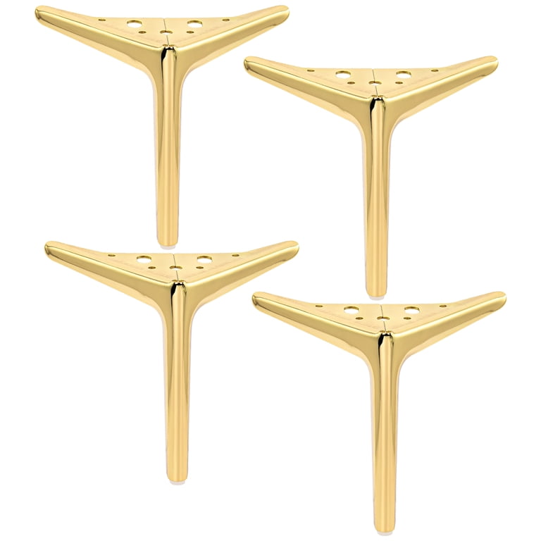 Tchosuz 4-Inch Metal Furniture Legs – Set Of 4 Heavy Duty Cast Iron Sofa Legs With Screws, Rustproof & Scratch-Proof, For DIY Cabinets, Tables, Dressers (Chrome)