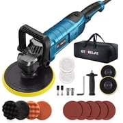 Rumiom 6 Inch 1600W Rotary Car Buffer Polisher, 7 Variable Speed 1000-3500 RPM Electric Polisher Waxer with Detachable Handle for Car Boat Sanding Polishing Waxing