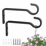 6 Inch 2 Pack Heavy Duty Outdoor Plant Hangers for Hanging Baskets, Iron Hanging Plant Brackets for Hanging Plants Outside, Metal Plant Hooks Plant Wall Hooks for Hanging Lantern, Bird Feeder