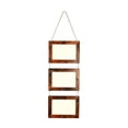 thumbnail image 1 of 6 Inch 3-Picture Wooden Frame Multi Photo Display Stand Rope Wall Mounted Picture Organizer Hanging Room Decor Brown, 1 of 6
