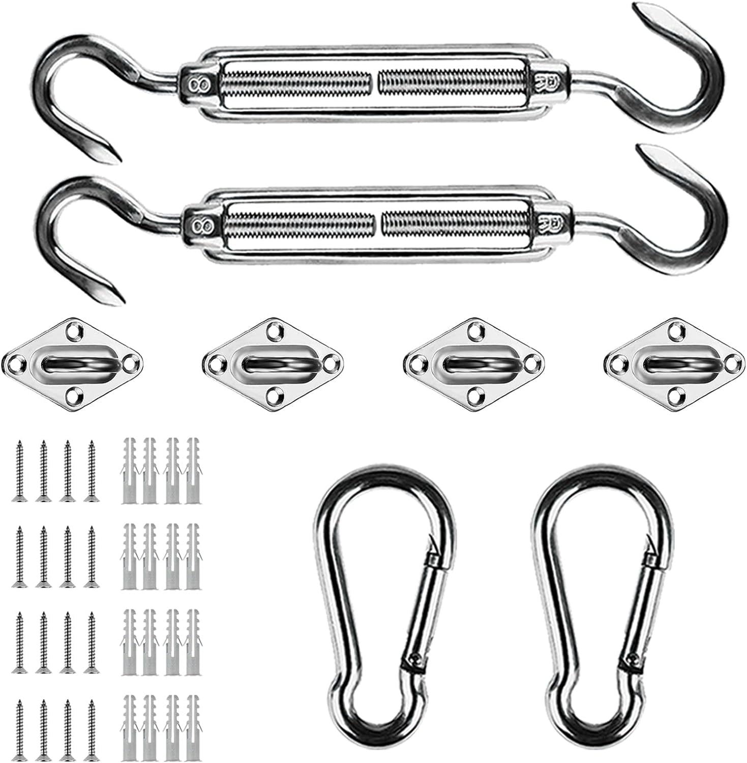 6 Inch 316 Stainless Steel Shade Sail Hardware Kit For Rectangle Sun Shade Sail Installation