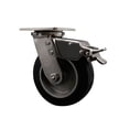 thumbnail image 1 of 6 Inch 316SS Rubber on Aluminum Swivel Caster with Delrin Bearing and Brake SCC, 1 of 2