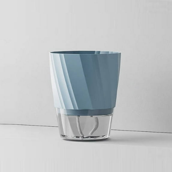 6 Inch 4 Inch Self Watering Planter, White Terracotta Clay Pots with Glass Reservoir for Indoor Plants, Herbs, Flowers Blue Large