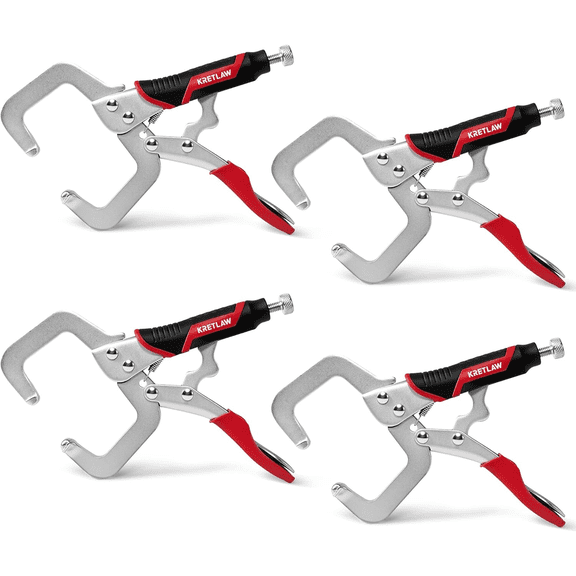 6-Inch 4 Pack C-Clamp Locking Pliers, Heavy Duty Welding Vise Grip Clamps for In