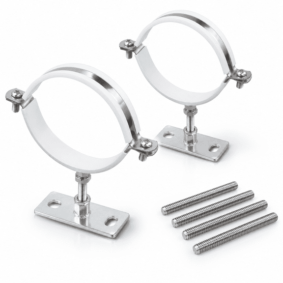 6 Inch Adjustable Heavy Duty Pipe Bracket Wall Support, Set of 2