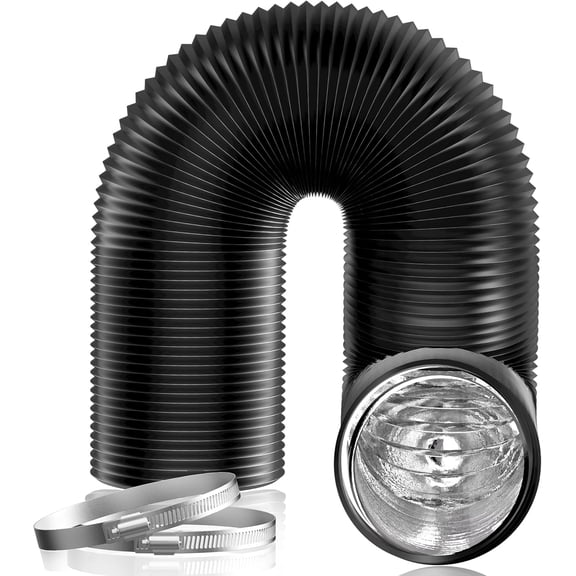 6 Inch Air Duct - 16 FT Long, Black Flexible Ducting HVAC Ventilation Air Hose for Grow Tents and Ventilation System