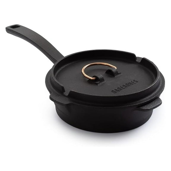 6-Inch All-In-One Cast Iron Skillet Set- Skillet with Cast Iron Dutch Oven Style Lid - Camping Cookware Set