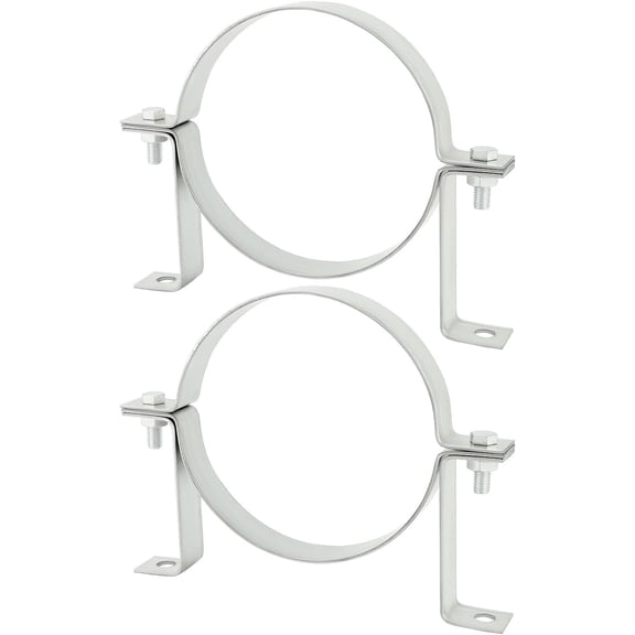 6 Inch B Vent Wall Strap Round Gas Vent Pipe Strap Rigid Split Ring Hanger, 2 Pack Steel with Galvanized Surface B Vent Wall Bracket