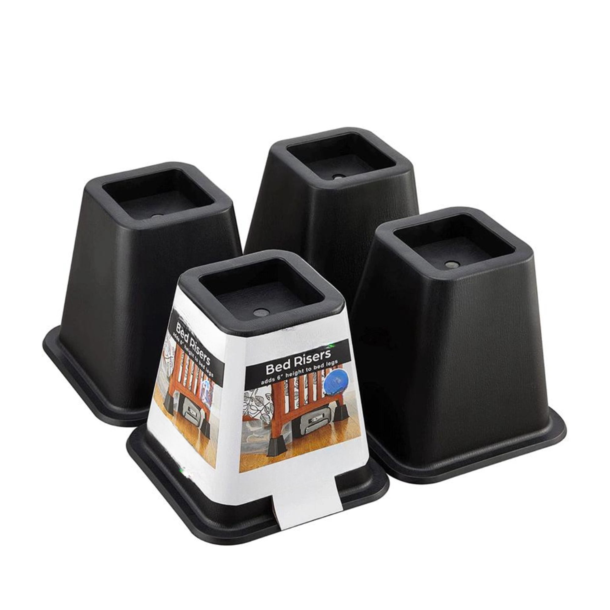 6 Inch Bed Risers, Couch Lift Risers, Bed Elevator Risers for Dorm, Desk,  Chair, Table, Sofa, 4 pack, image size:2000x2000