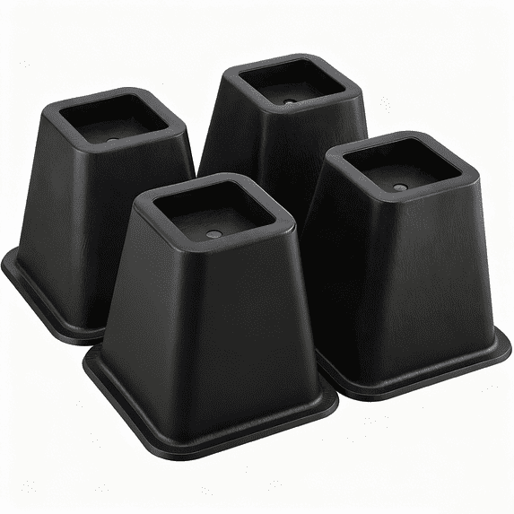 6 Inch Bed Risers, Heavy Duty Furniture Risers for Desk, Chair, Table or Sofa, Couch Lift Risers 4 pack Black
