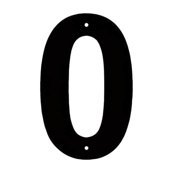 6 Inch Black Floating House Number 0 Address Numbers for Outside Mailbox Front Door Curb Side Residential Home Building Exterior Single Digit 1 Pack with Installation Hardware