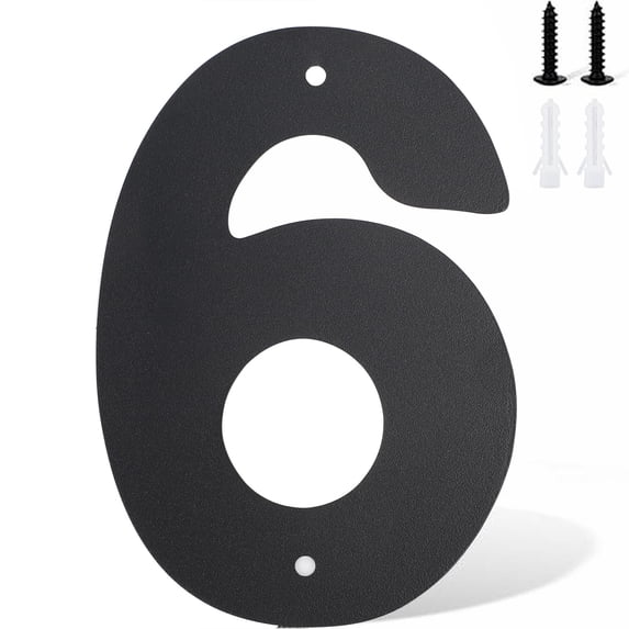 6 Inch Black Metal Letter House Address Sign Weather-Resistant for Mailbox Apartment Wall Decor