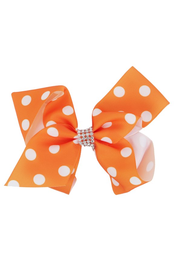 6 Inch Bow - Orange Polka