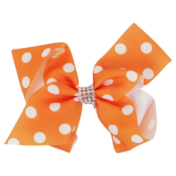6 Inch Bow - Orange Polka
