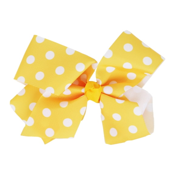 6 Inch Bow - Yellow Polka