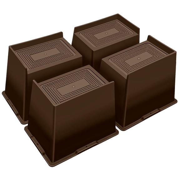 6 Inch Brown 4 Pack Furniture Risers, For Sofa Table Desk Headboard Chair