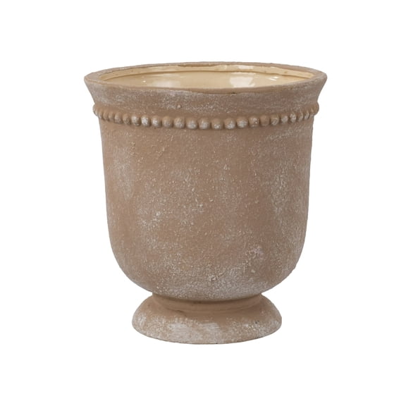 6-Inch Brown Ceramic Planter Pot – Elegant 4"x6" Flower Pot for Succulents, Herbs & Small Plants,Brown