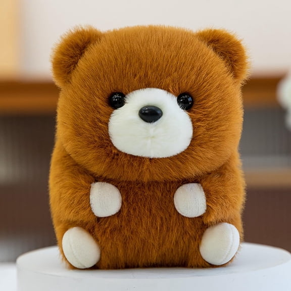 6 Inch Brown White Bear Soft Leisure Plush Toy