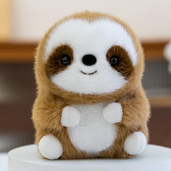 6 Inch Brown White Sloth Lazy Animal Plush Doll