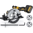 thumbnail image 1 of 6-Inch Brushless Cordless Circular Saw, 5900 RPM Variable Speed, 4.2 lbs, Cutting Depth 2-1/20" at 90°, 0-45° Bevel, for DeWalt 20V Battery (Bare Tool), 1 of 10