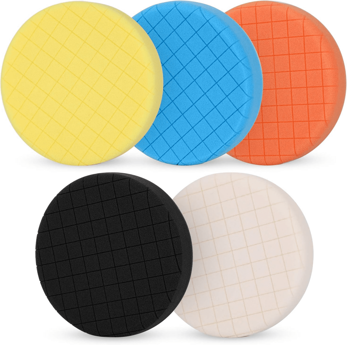 6 Inch Buffing Polishing Pads 5Pcs for 6 Inch Backing Plate, Compound Buffing Sponge Pads for Car Buffer Polisher Compounding, Polishing and Waxing