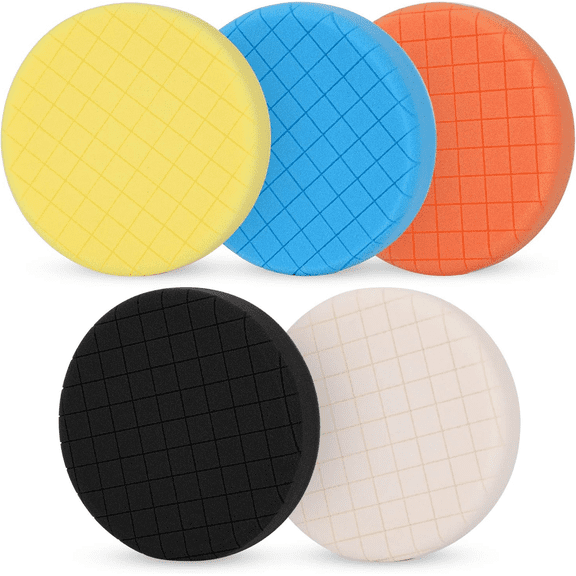 6 Inch Buffing Polishing Pads 5Pcs for 6 Inch Backing Plate, Compound Buffing Sponge Pads for Car Buffer Polisher Compounding, Polishing and Waxing