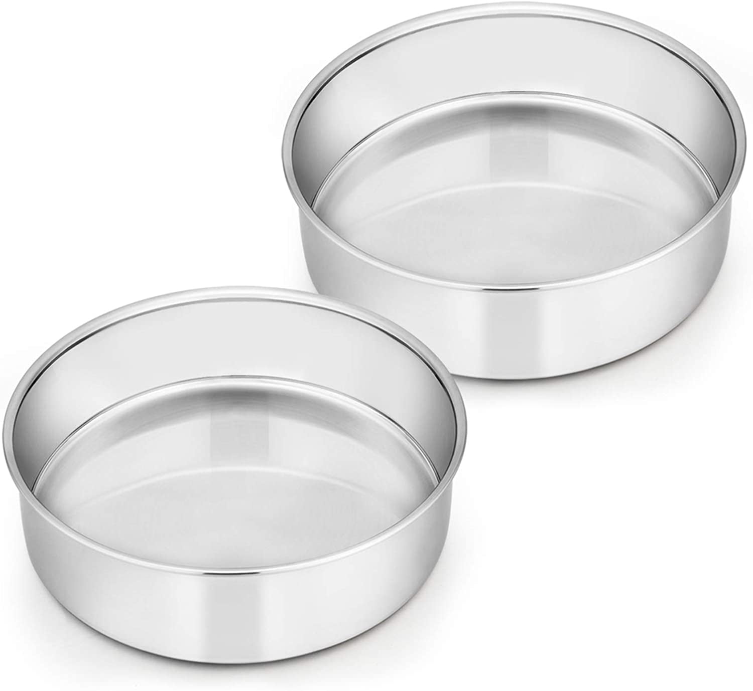 6 Inch Cake Pan Set of 2, Stainless Steel Round Smash Cake Baking Pans ...