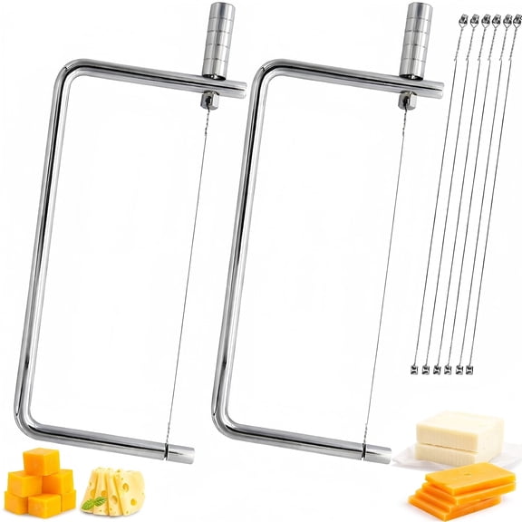 6 Inch Cheese Slicer Accessories Kit, Stainless Steel Cheese Cutter Components, 2 Slicers with 8 Replacement Wires