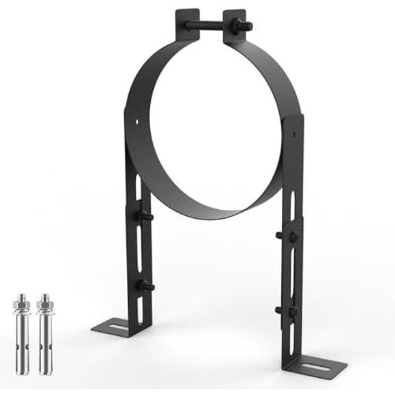 6 Inch Chimney Pipe Support Bracket, Adjustable Vent Wall Strap, Stainless Steel Stove Pipe Hanger for Single Wall Pipes$$Tools & Hardware Other